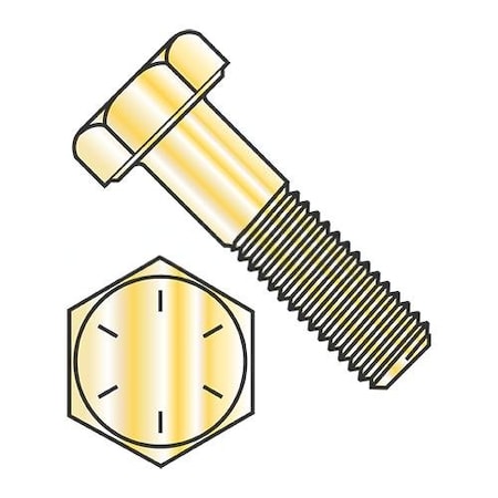 Usa Industrials Grade 8, 1/4"-28 Hex Head Cap Screw, Zinc Yellow Steel, 1-1/4 in L BULK-BOLT-3688